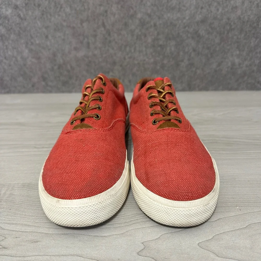 Polo Ralph Lauren Vaughn Sneakers‎ Mens 12 Red Burlap Suede Casual Low Top Shoes